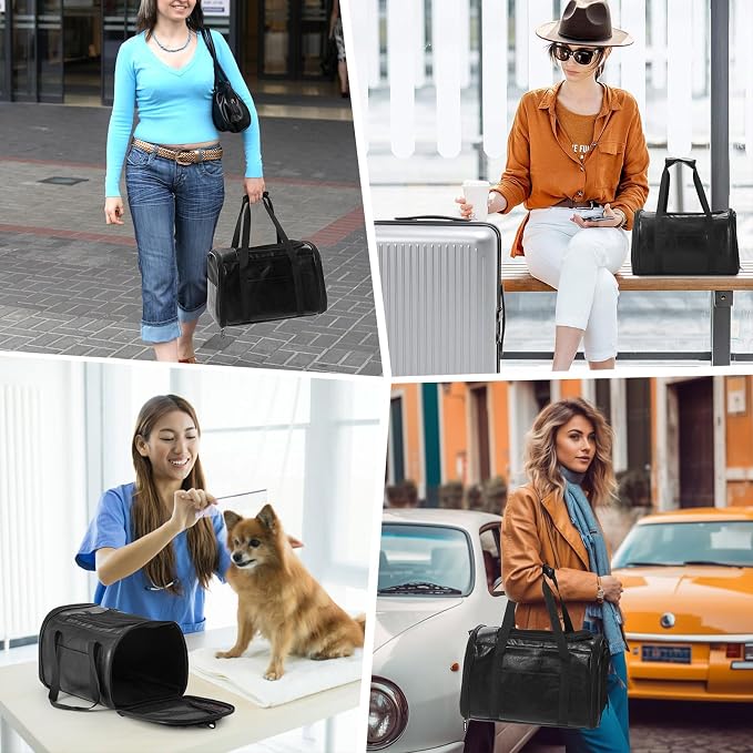 Fashion Leather Dog Carrier Cat Carrier Airline Approved Pet Carrier - Image 7