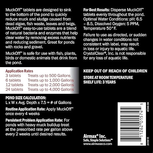CrystalClear MuckOff, Natural Pond Muck Treatment, Water Garden, Fountain & - Image 2
