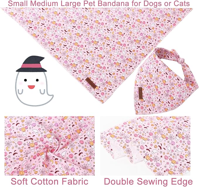Halloween Pumpkin Dog Bandana, Halloween Triangle Bid Scarf - Image 3
