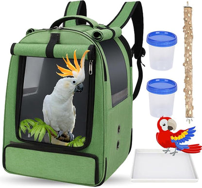 Bird Backpack Travel Cage for Cockatiel, Parakeet by DJAER