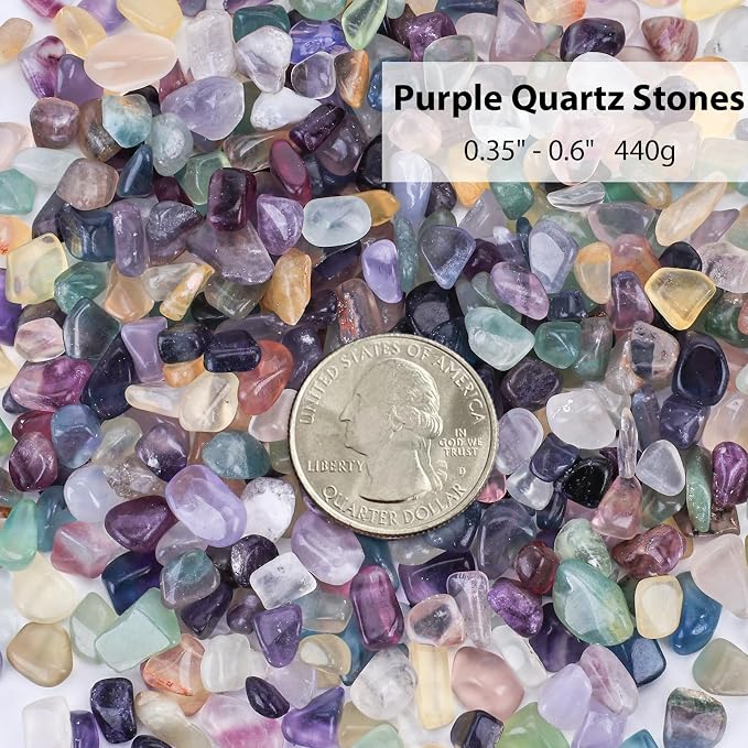 JOHOUSE Quartz Crystals, Crushed Chips Tumbled Polished Stones Assorted - Image 2