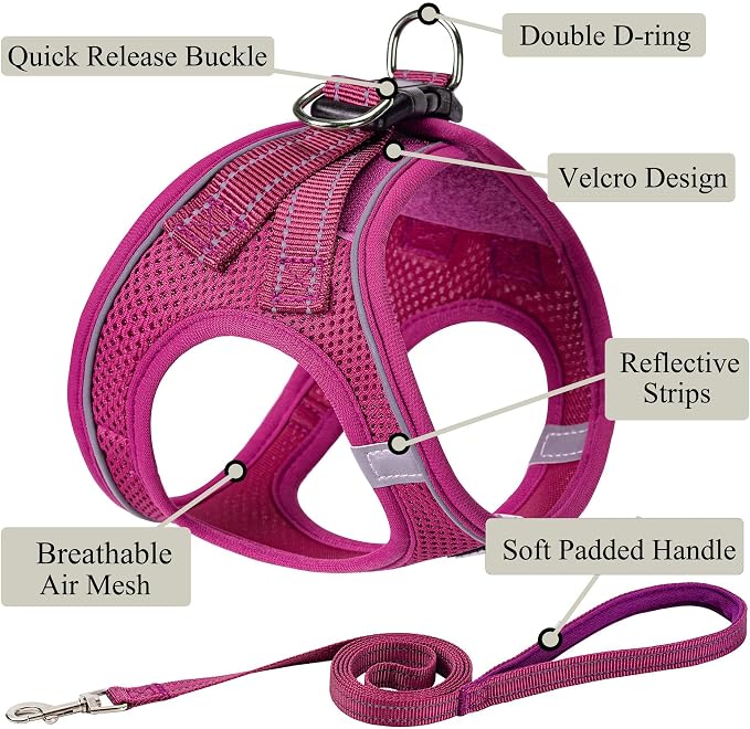 Dog Harness with Leash Set, No Pull Adjustable Reflective Step-in Puppy Pet - Image 2