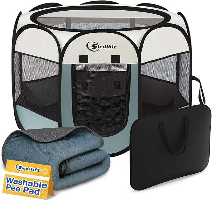 Medium Dog Cat Playpen, Puppy Pet Playpen Indoor by Siedihit