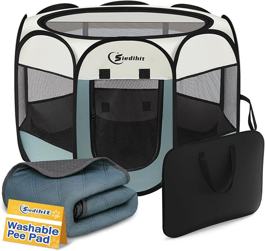 Medium Dog Cat Playpen, Puppy Pet Playpen Indoor by Siedihit