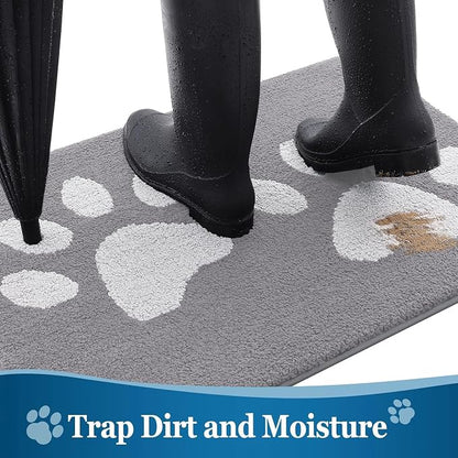 Buganda Dog Door Mat for Muddy Paws, Absorbent Dirt Trapper Washable Indoor - Image 3