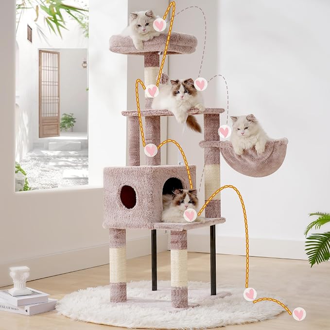 Heybly Cat Tree, 49.2 Inches Cat Tower - Image 2