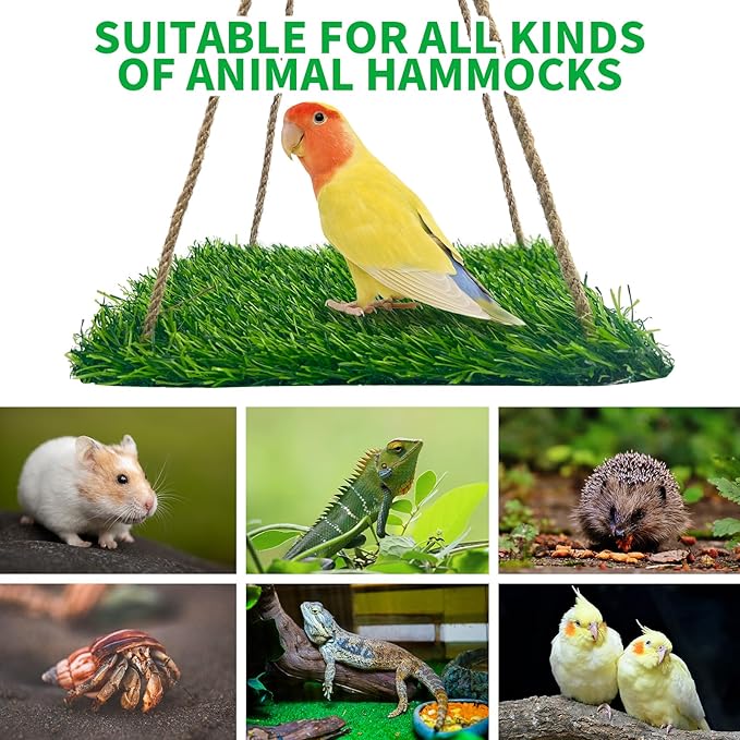 FlidRunest Large Bird Swing Toy, Bird Grass Mat Hammock Swing - Image 6