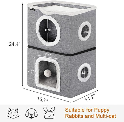URPOWER 2 Story Cat Bed, Large Cat House - Image 6