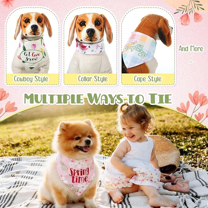 Kacctyen 50 Pcs Spring Dog Bandanas Bulk Bandanas - Image 4