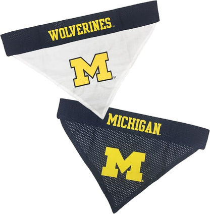 Pets First Collegiate Pet Accessories, Reversible Bandana, Michigan Wolverines by PETSFIRST
