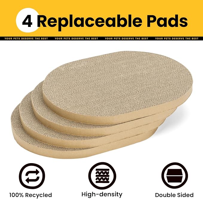 Cat Scratcher Box with 4 Cat Scratching Pads, Mess-Free Design, Refill Scratch - Image 3