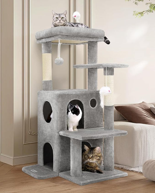 Globlazer Cat Tree Tower for Indoor Cats, 50-inch Adult Cat Tree House for by Globlazer