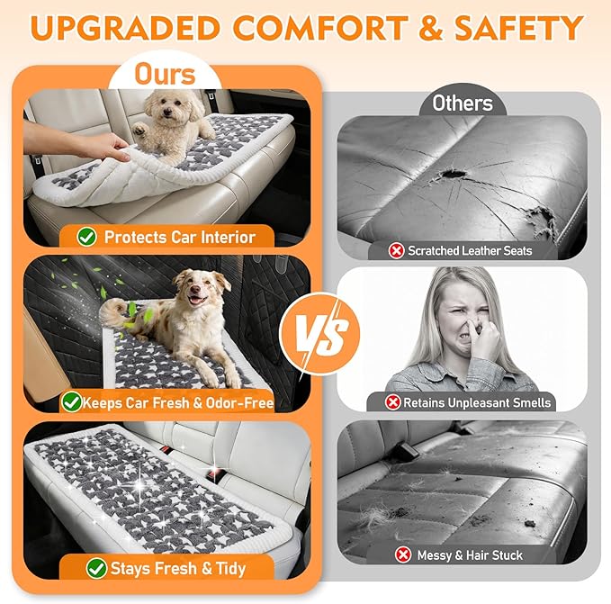 Car Back Seat Mat for Dog 53"x24" Dog Bed for Car Scratch Proof Non Slip Thick - Image 3