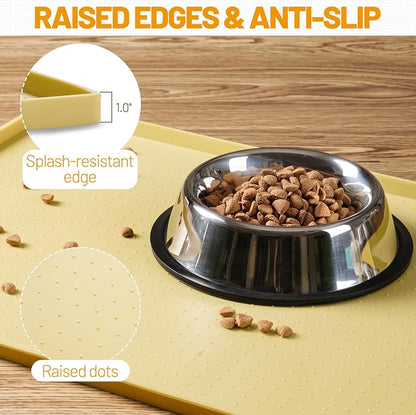 Hubulk Dog Feeding Mat, 100% Waterproof Food Grade Silicone Pet Food and Water - Image 3