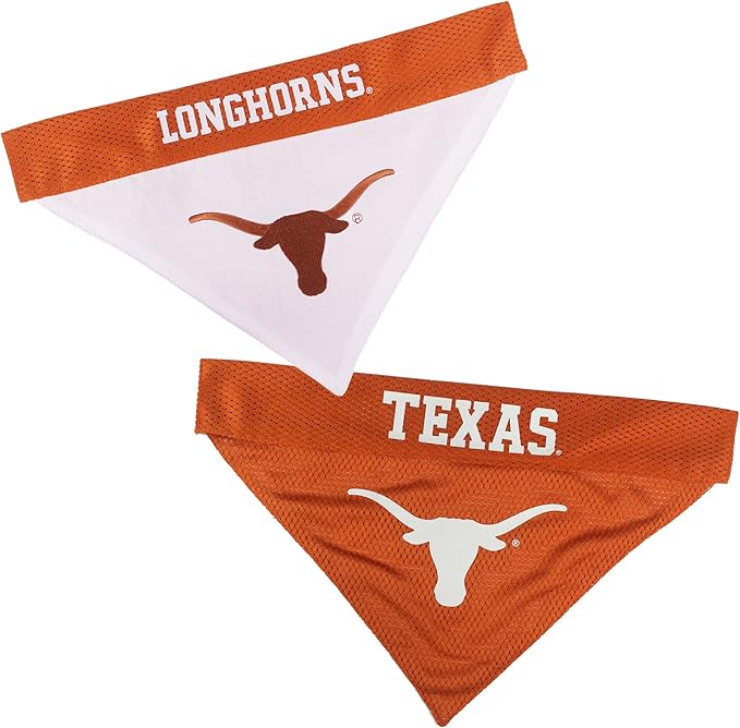 Pets First Collegiate Pet Accessories, Reversible Bandana, Texas Longhorns by PETSFIRST