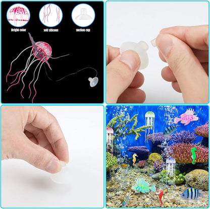 Patelai 8 Pcs Glow in The Dark Fish Tank Decorations Silicone Floating - Image 5