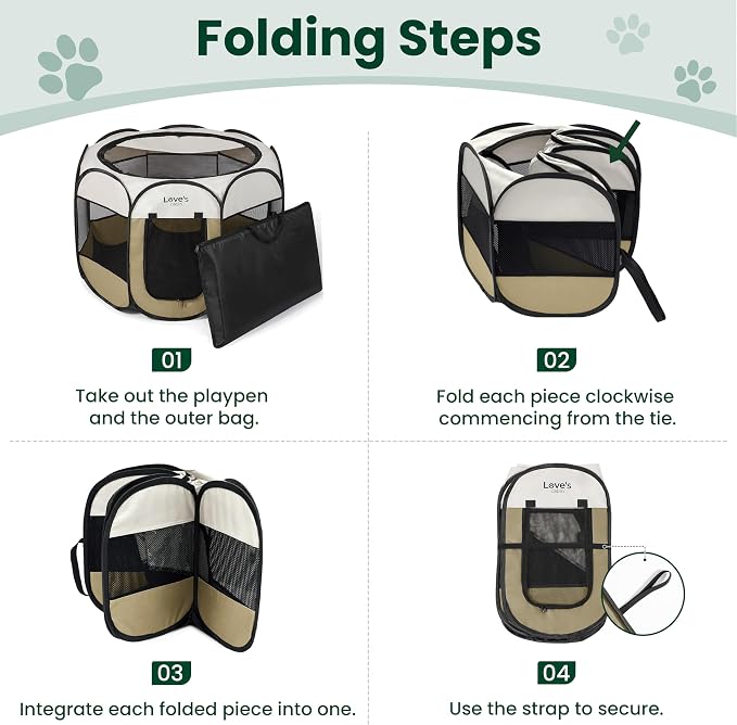 Love's cabin Pet Puppy Dog Playpen, Medium Dog Tent Crates Cage Indoor/Outdoor - Image 8