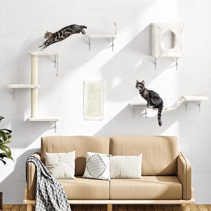 NUNU LAB Cat Wall Shelves Set, Bridge Ladder, Scratching Post, Indoor Cat - Image 3