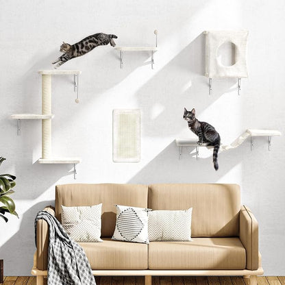 NUNU LAB Cat Wall Shelves Set, Bridge Ladder, Scratching Post, Indoor Cat - Image 3