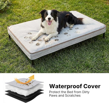 Veehoo Elevated Dog Bed with Waterproof Cushion Mat, Cooling Raised Dog Beds - Image 2