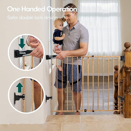 Babelio Baby Gate for Stairs & Doorways, 26-43" W 28" H No Bottom Bar| Easy - Image 5