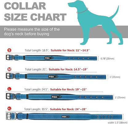 Fida Heavy Duty Dog Collar, Ultra Comfortable Soft Neoprene Padded, Adjustable - Image 6