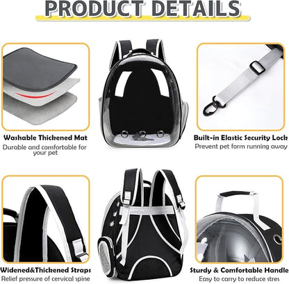 Cat Backpack Carrier Bubble Bag, Transparent Space Capsule Pet Carrier Dog - Image 4