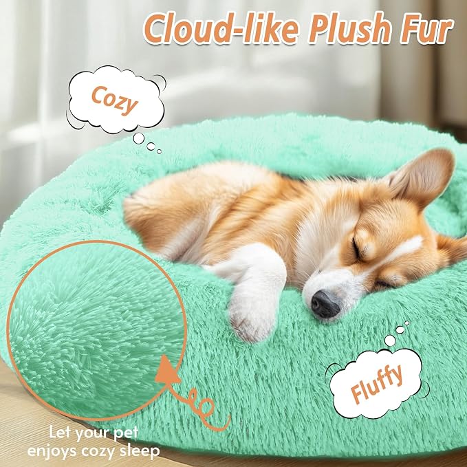 JOLLYVOGUE Calming Dog Bed Large Size Dog, Anti-Anxiety Donut Large Pet Bed - Image 2