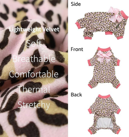 Fitwarm Leopard Dog Pajamas, Fleece Dog Clothes - Image 5