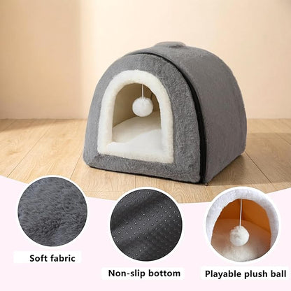 Cat Bed for Indoor Cats，Foldable cat cave，Anti-Slip & Water-Resistant - Image 7