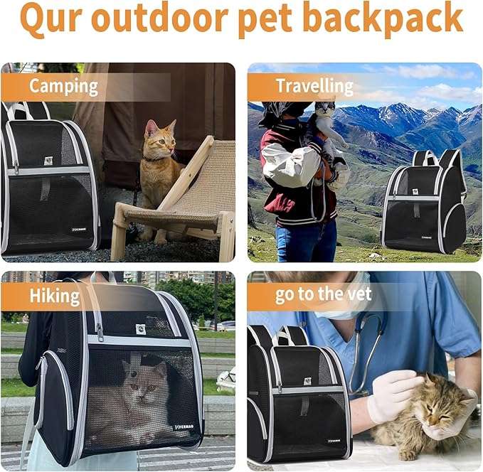 Cat Backpack Carrier for Small Dogs and Medium cat Puppy Kitten Bunny Pet - Image 3