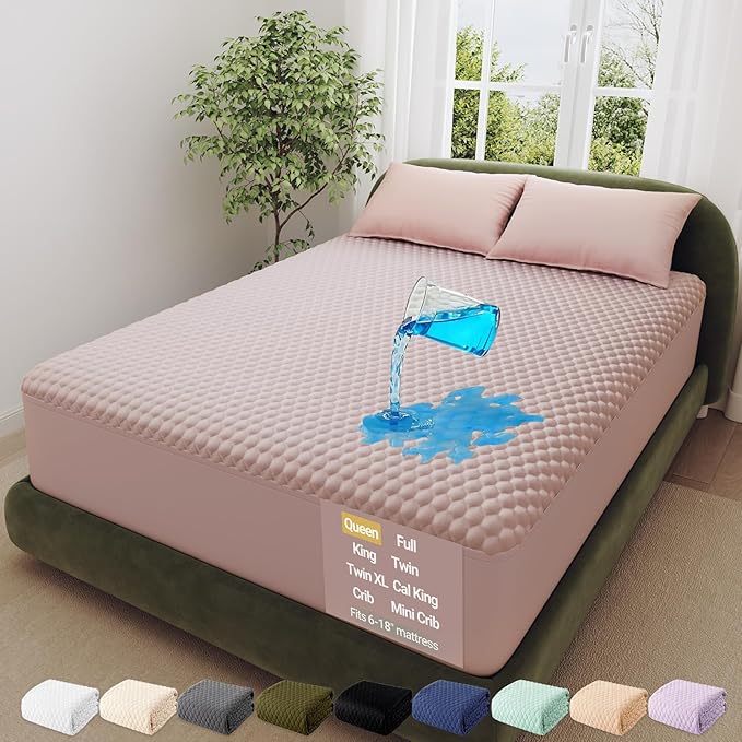 OhGeni 100% Waterproof Mattress Protector, Queen Size Mattress Soft Pad by OhGeni