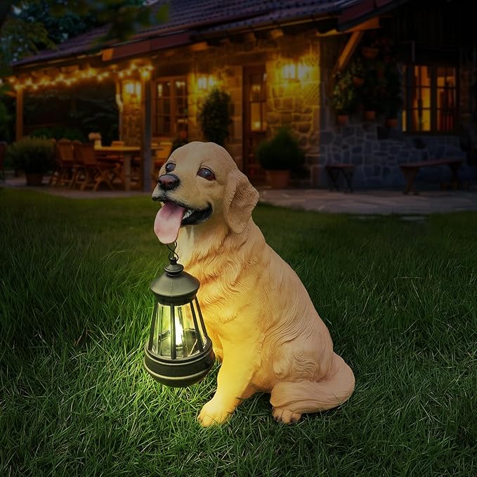 Golden Retriever Statue Outdoor Decorations – Dog Statues Outdoor Sitting - Image 4