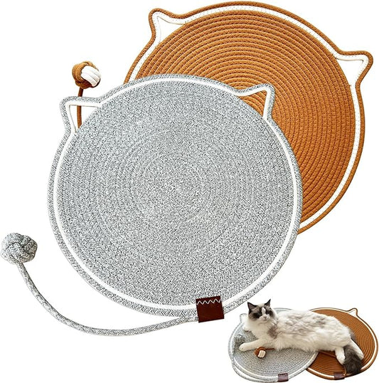 Cat Scratching Mat Natural Cotton Rope Cat Scratching Pad, Large Size Scratcher by CoveCozy