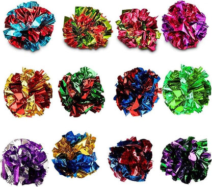 SunGrow 12 Pack Cat Crinkle Balls by SunGrow
