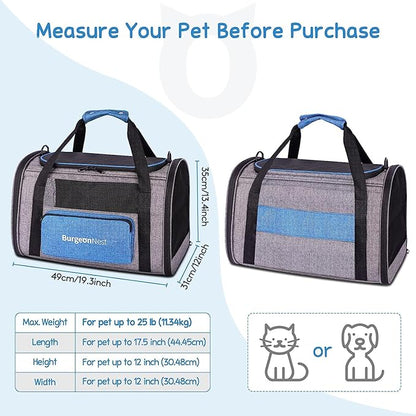 BurgeonNest Cat Carrier for Large Cats 20 lbs, Soft-Sided Pet Carrier for Small - Image 2
