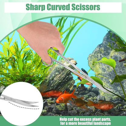 Aquarium Aquascape Tools Kit, 4 in 1 Anti-Rust Aquatic Plant Aquascaping Tool - Image 3