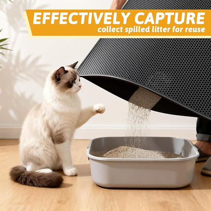 Pieviev Cat Litter Mat Double Layer Waterproof Urine Proof Trapping Mat 1 Pack) - Image 5