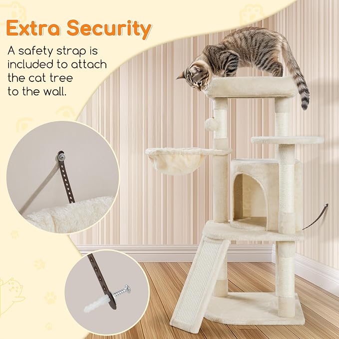 Yaheetech Cat Tree, 42in Play Tower - Image 7