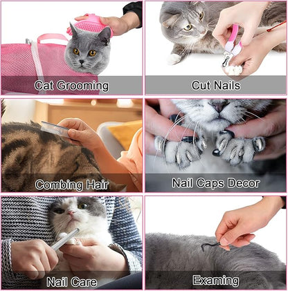 JULMELON Cat Washing Bag 10 PCS Set, Adjustable Cat Shower Net Bag and Pet - Image 4