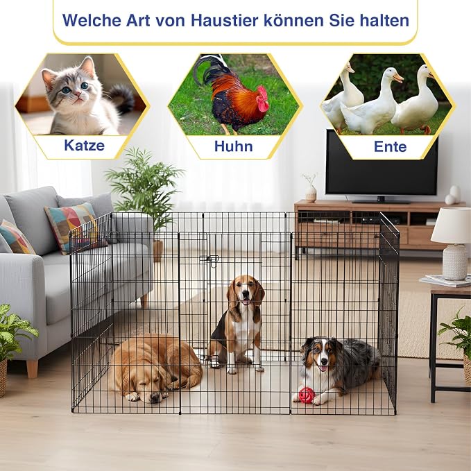 FDW 42 Inch Dog Pen 8 Panel Dog Playpen Indoor Outdoor Metal Puppy Pet Fence - Image 7