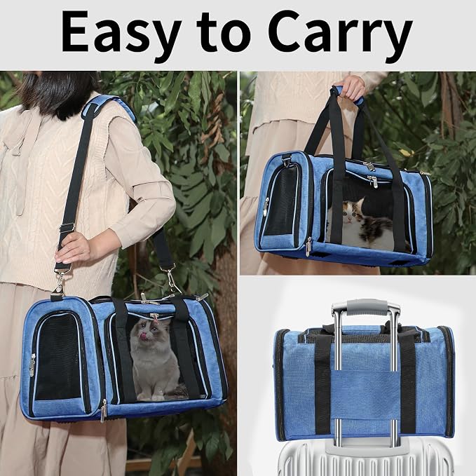 Soft-Sided Cat/Dog/Pet Carrier, Collapsible Pets Travel Carriers - Image 6