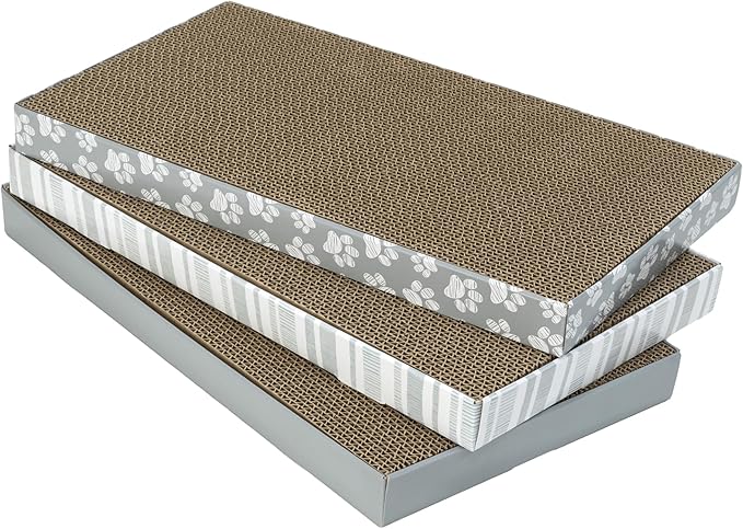 Kitty City Cat Scratcher– 3-Pack Durable Corrugated Cardboard Scratch Pads by KittyCity