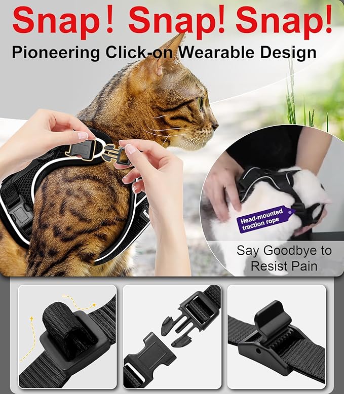 Cat Harness and Leash for Walking Escape Proof Soft Adjustable Cat Leash - Image 4