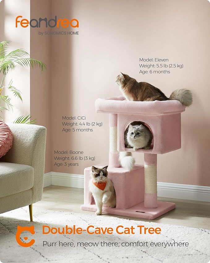 Feandrea Cat Tree, 33.1-Inch Cat Tower, Plush Condo - Image 2