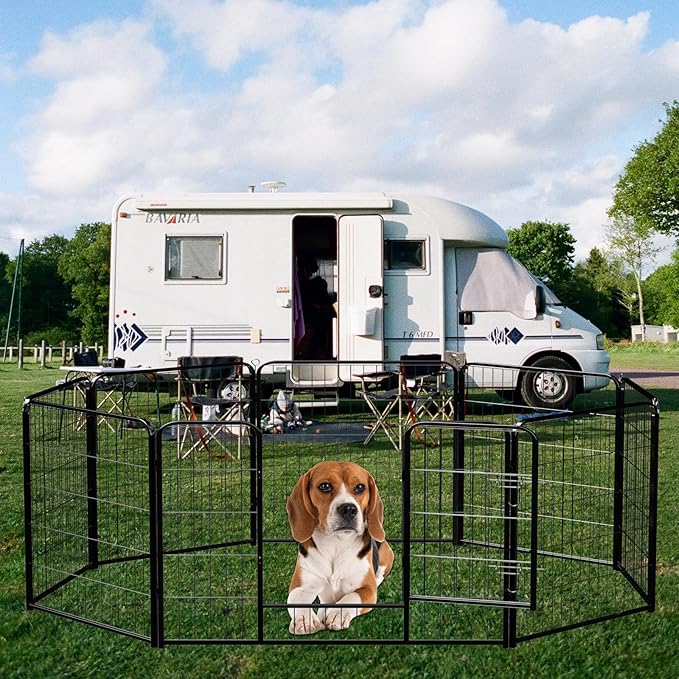 NEWBULIG Dog Playpen 8 Panels 32" Height Foldable Heavy Duty Metal Dog Exercise - Image 6