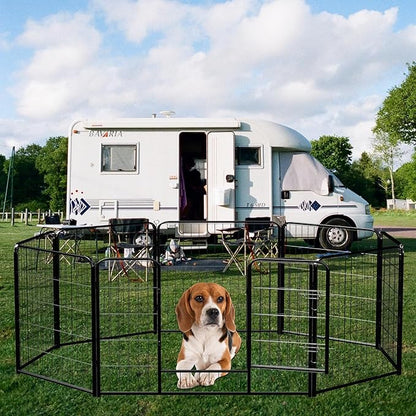 NEWBULIG Dog Playpen 8 Panels 32" Height Foldable Heavy Duty Metal Dog Exercise - Image 6