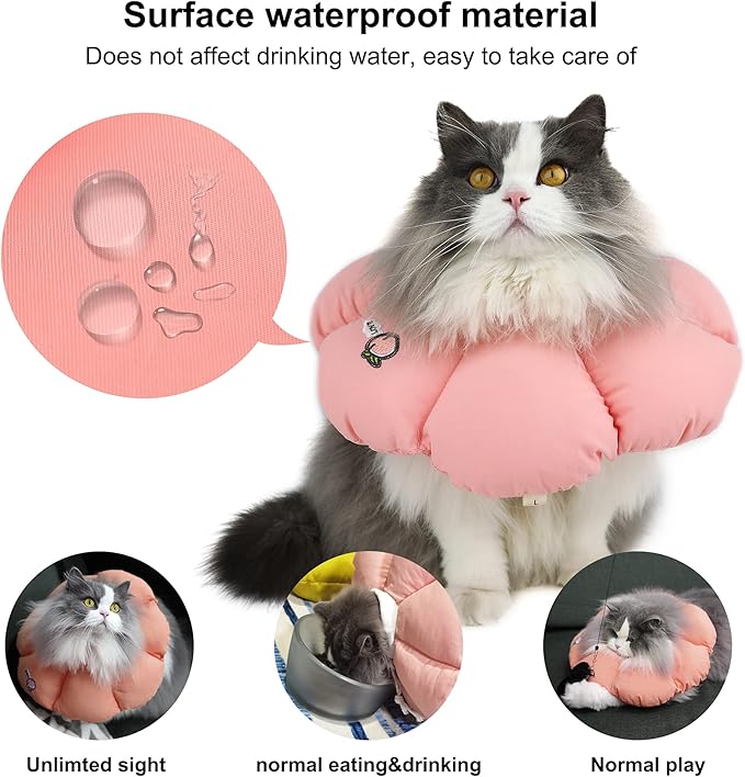 HiDREAM Cat Cone Collar, Cute Waterproof Elizabethan e Collar - Image 2