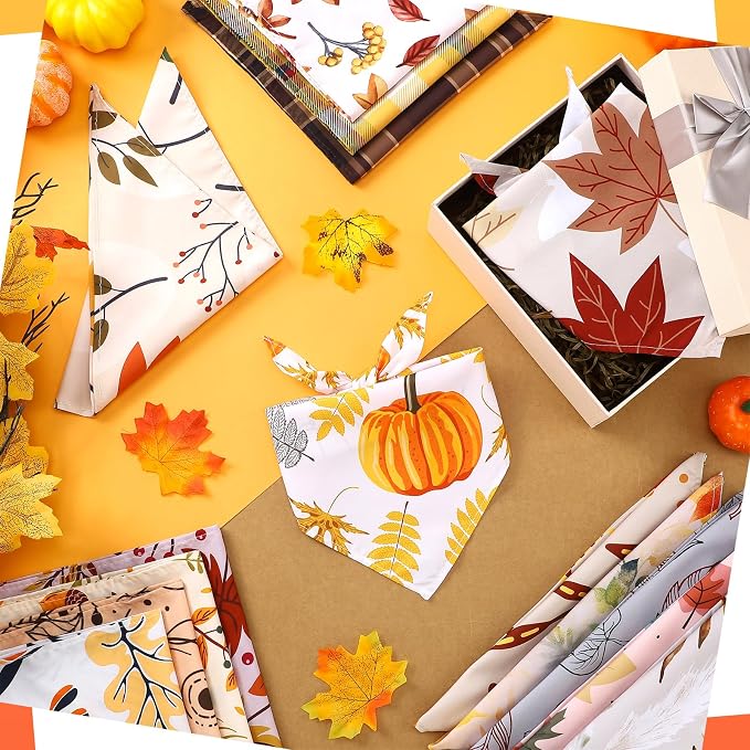 100 Pcs Fall Dog Bandanas Bulk Thanksgiving Pet Bibs Triangle Scarf Autumn Pet - Image 4