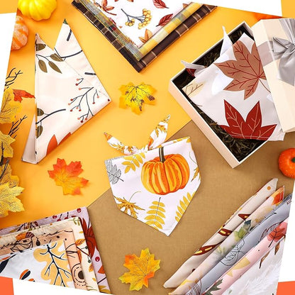 100 Pcs Fall Dog Bandanas Bulk Thanksgiving Pet Bibs Triangle Scarf Autumn Pet - Image 4